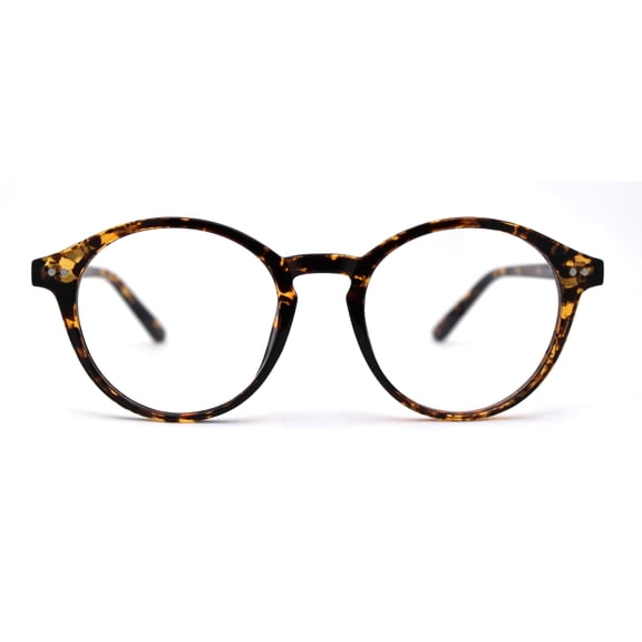 Horn Rim Keyhole Round 100% Blue Light Flitering Computer Glasses Tortoise