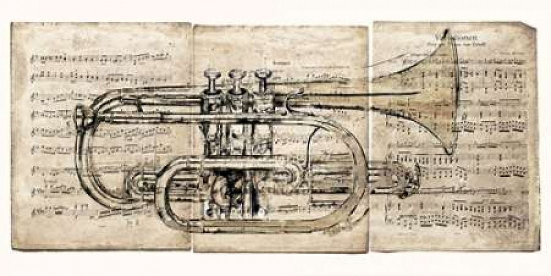 Horn Section Canvas Art - Symposium Design (10 x 20)