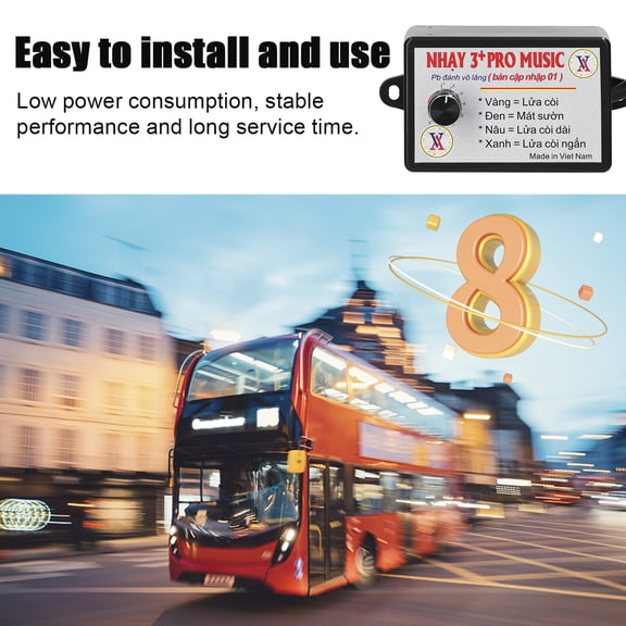 Horn Sound Effect Controller Controller Car Horn Controller Electric Horn Speaker Sound Control Unit with 8 Sound Effects/Volume Switching for Car Truck Marine Boat