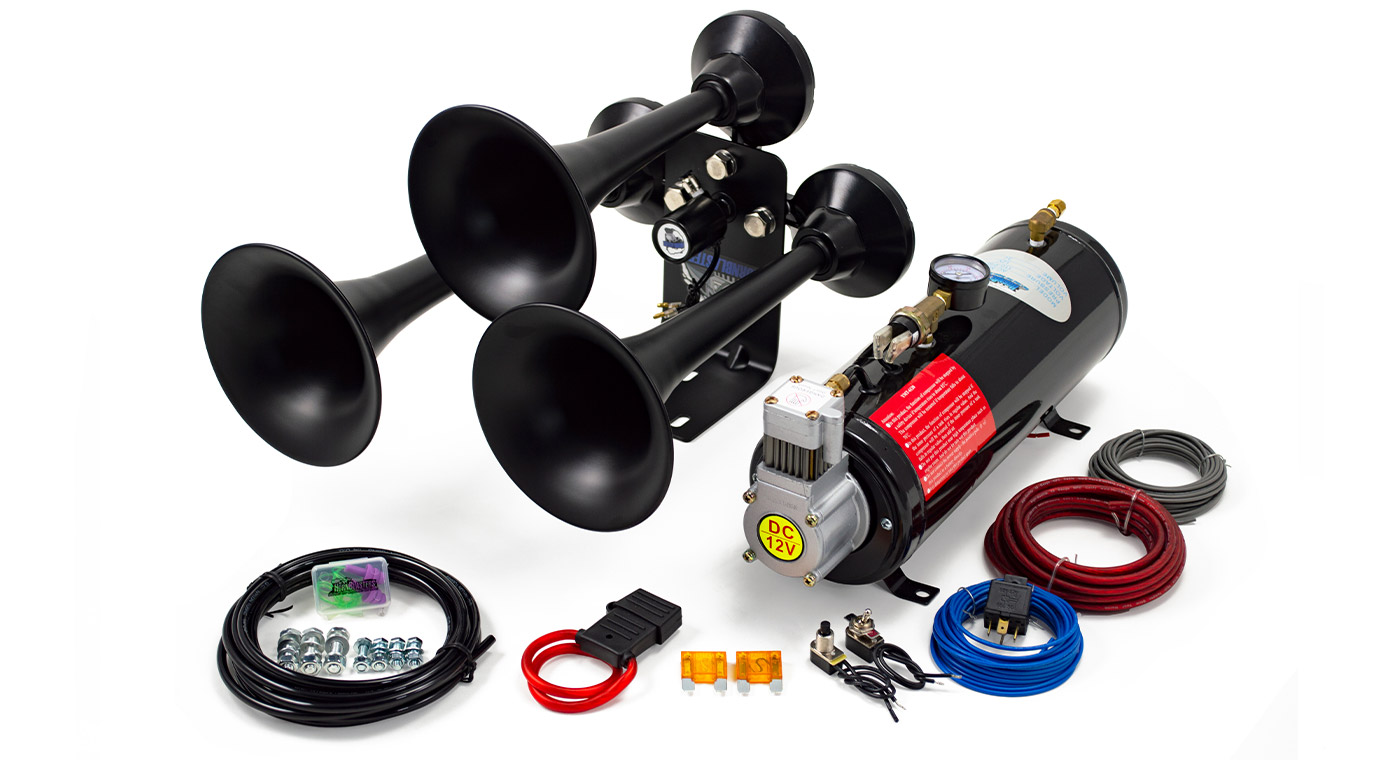 HornBlasters Mini Outlaw 3Liter Train Horn Kit 120 PSI 12 Volt