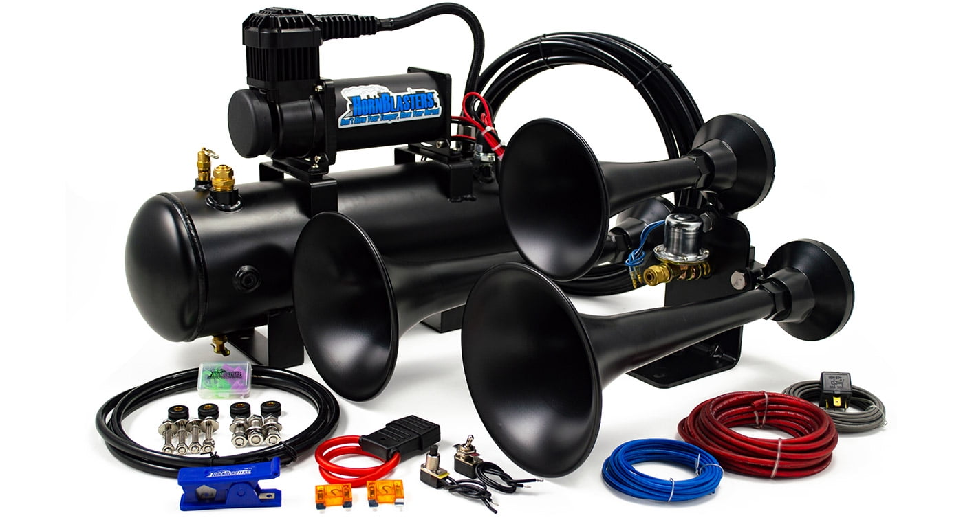 HornBlasters Outlaw Black 2MC 2Gallon 150 PSI Train Horn Kit
