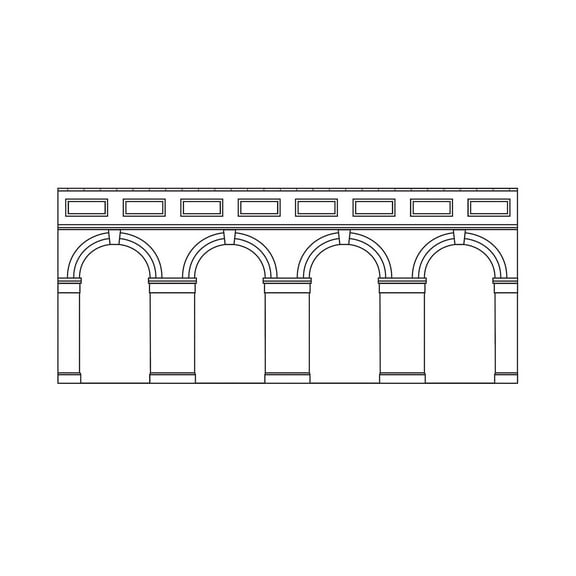 Hornby Mid Level Arched Retaining Walls x2 (Engineers Blue Brick)