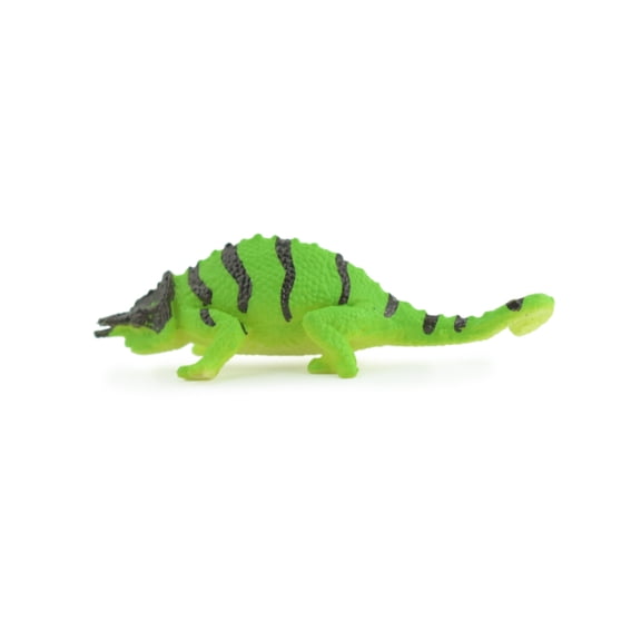 Horned Chameleon Lizard, Rubber Reptile, Hand Painted, Educational, Realistic, Diorama Model, Figurine, Replica, Gift, 2 Inches. WR47 B197