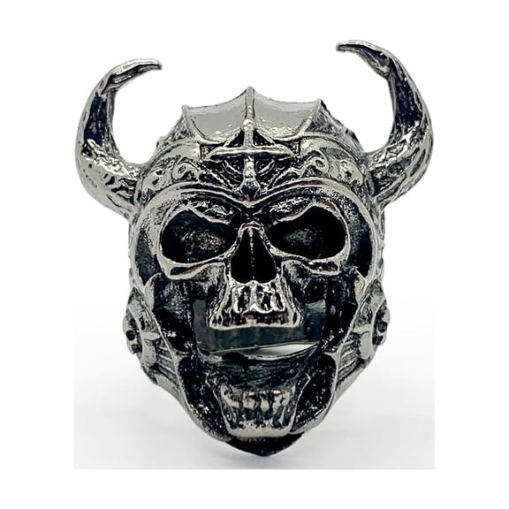 Horned Devil Skull Ring Stainless Steel