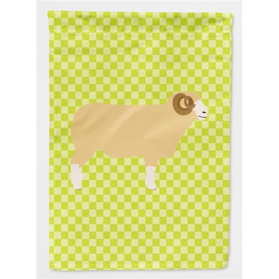 Horned Dorset Sheep Green Flag Canvas House