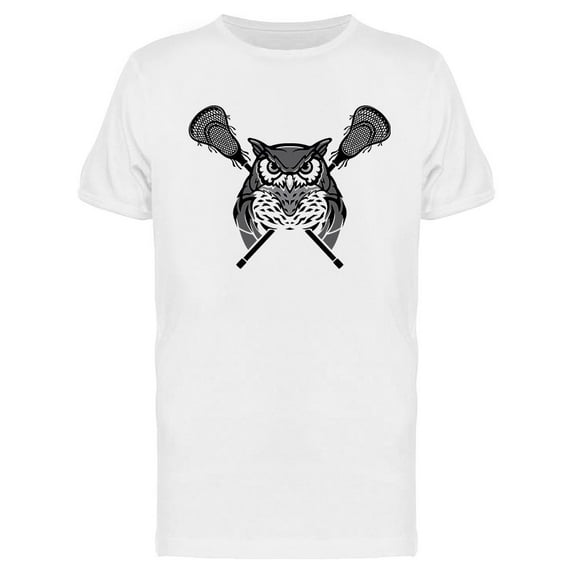 Horned Owl Lacrosse Mascot T-Shirt Men -Image by Shutterstock, Male Medium