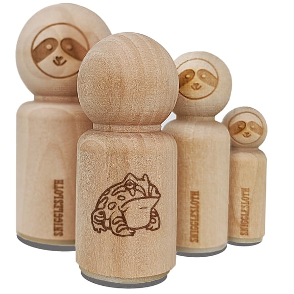 Horned Pacman Frog Amphibian Rubber Stamp for Scrapbooking Crafting Stamping - Mini 1/2 Inch