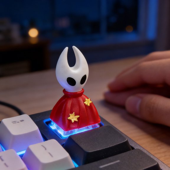 Hornet Keycap Hollow Resin Knight Keycap Shine Through Gaming Keycap For Cherry Mx Mechanical Keyboards(Red-4Cm)
