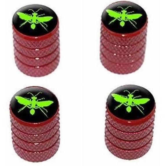 Hornet Wasp Green Tire Rim Wheel Aluminum Valve Stem Caps, Multiple Colors
