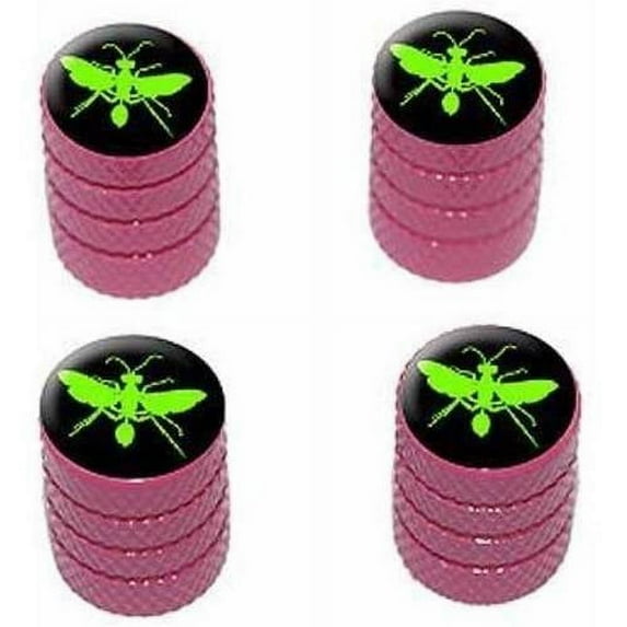 Hornet Wasp Green Tire Rim Wheel Aluminum Valve Stem Caps, Multiple Colors