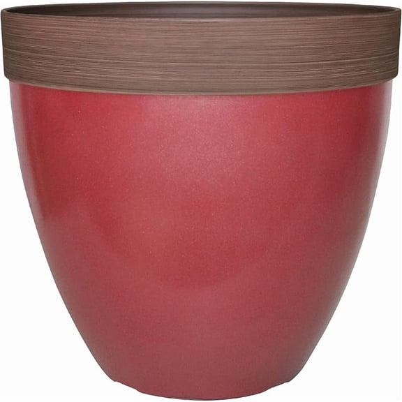 Hornsby Resin Outdoor Planter with Drainage Hole and Plug, Red
