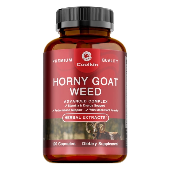 Horny Goat Weed Capsules - with Maca Root, Tribulus - Testosterone Booster, Energy & Endurance Support - 120 Capsules