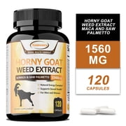 Horny Goat Weed Extract - with Maca, Saw Palmetto, Ginseng, Tongkat Ali - Boost Energy and Vitality, Enhance Athletic Performance - 120 Capsules