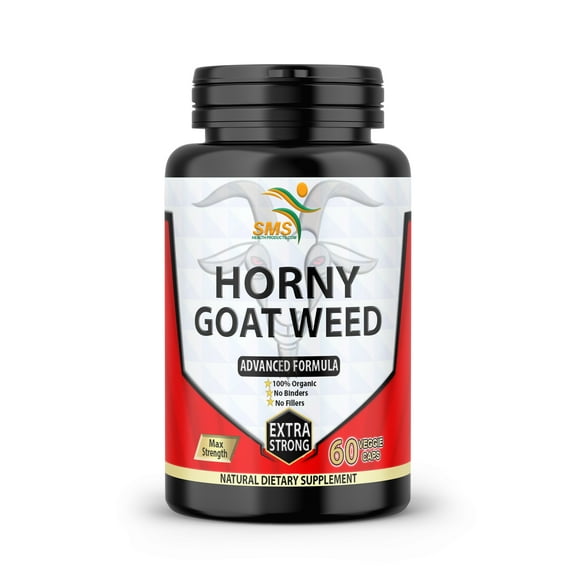 Horny Goat Weed Extract Immune Support Helps Increase Drive and Stamina Natural Testosterone Booster - For Men and Women 60 Capsules