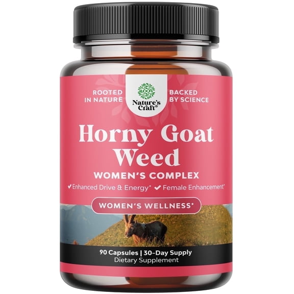Nature’s Craft Horny Goat Weed Women’s Complex Dietary Supplements, 90 Capsules