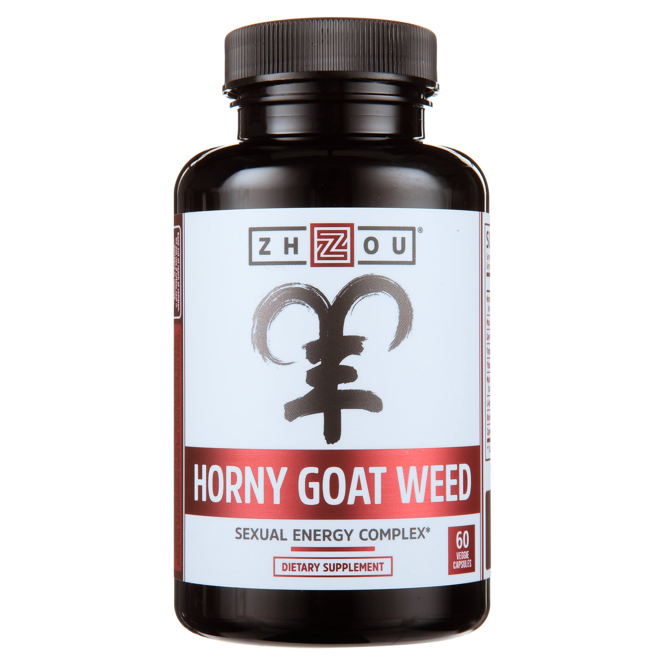 Horny Goat Weed with Maca and Tribulus Capsules, 60 Ct, by Zhou Nutrition