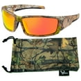 thumbnail image 1 of Hornz Brown Forest Camouflage Polarized Sunglasses for Men - Aquabull - Free Matching Microfiber Pouch - Brown Camo Frame - Fire Orange Lens, 1 of 3