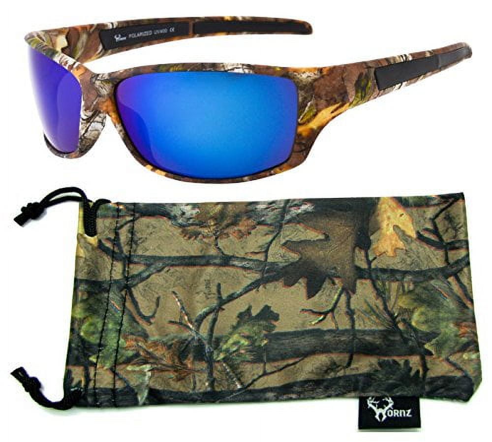 Hornz Brown Forest Camouflage Polarized Sunglasses for Men Full Frame &  Free Matching Microfiber Pouch - Brown Camo Frame - Smoke Lens 