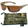 thumbnail image 1 of Hornz Brown Forest Camouflage Polarized Sunglasses for Men - WhiteTail - Free Matching Microfiber Pouch - Brown Camo Frame - Amber Lens, 1 of 3