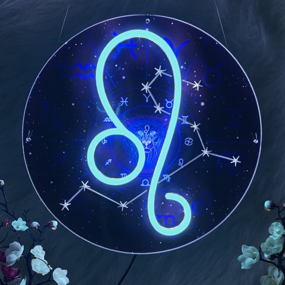 Horoscope Neon Sign, Leo LED Neon Signs For Wall Decor, Astrology Zodiac Horoscope Neon Lights, Halloween/Thanksgiving/Christmas/Birthday Gift, Home Room Decor