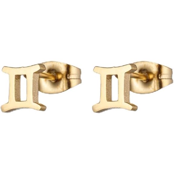 Horoscope Zodiac Stud Earrings for Women 12 Constellation Astrology 18K Gold Plated Little Stud Earrings Stainless Steel Geometric Earrings Jewelry Gift