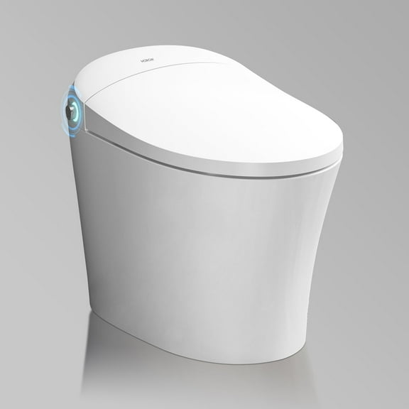 Horow Smart Toilet with Heated Seat, Automatic Power Flush Tankless,Ceramic One Piece Toilets no bidet