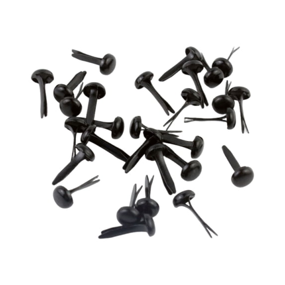 Horplkj 100Pcs Metal Paper Fasteners, 6X12Mm Long Brads for Crafts, Sch & Office with Storage Box Black