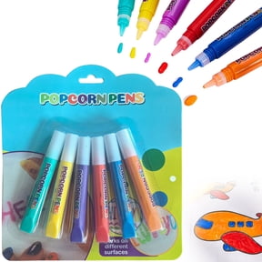 Horplkj 6 Colors Puffy Paint Pens, 3D Popcorn Drawing Markers, Heat Activated Bubble Art Pens, Puffy Art Supplies for Creative Projects and Home