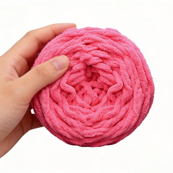 Horplkj Acrylic Yarn, Crochet Yarn Super Chunky 7-8mm for Hand Knitting, Soft Washable Pill-Resistant Jumbo Yarn for Blanket Scarf (Rose Red)