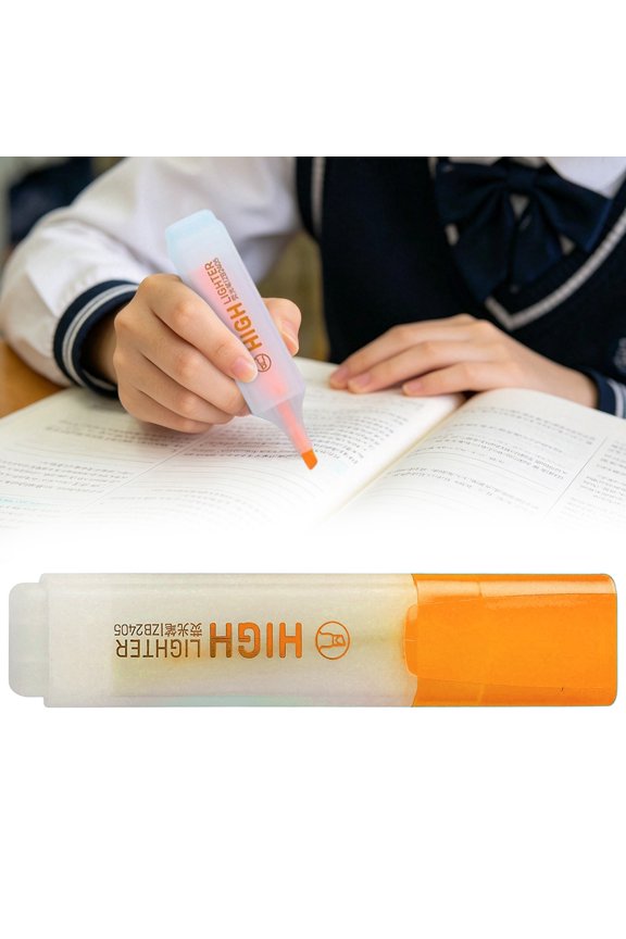 Chisel Tip Highlighter, Fast-Drying Odorless Ink, No-Smear Dual Purpose for Highlighting Underlining, Ideal for Sch Office Journaling,(Orange)