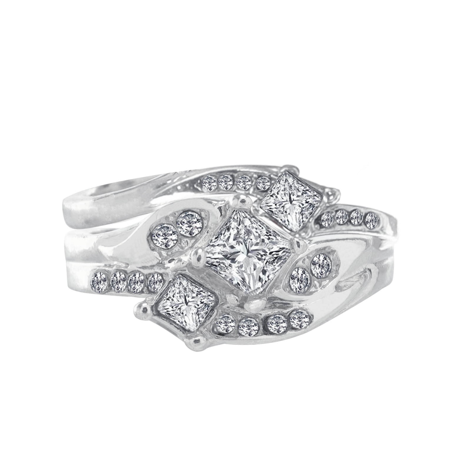Horplkj Clearance Diamond Set Women's Wedding Engagement Ring Gold Rose ...