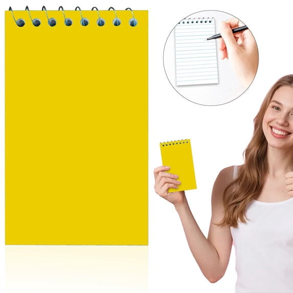 Horplkj Memo Book, Spiral Notebook, 3x5 Inch Top Wirebound Pocket Notepad, College Ruled 100 Page Portable Mini Notebook for Office Home