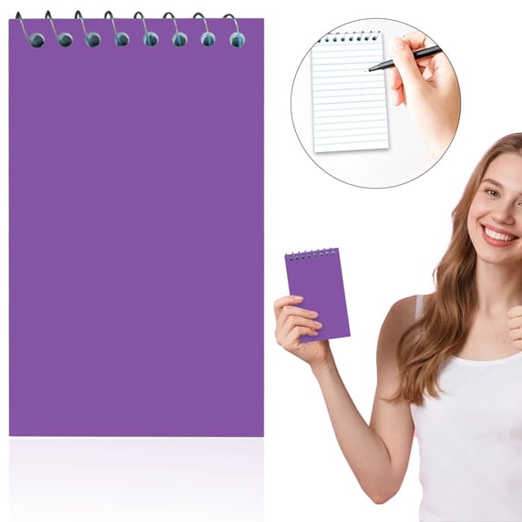 Horplkj Memo Book, Spiral Notebook, 3x5 Inch Top Wirebound Pocket Notepad, College Ruled 100 Page Portable Mini Notebook for Office Home