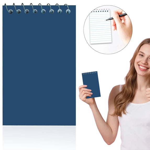 Horplkj Memo Book, Spiral Notebook, 3x5 Inch Top Wirebound Pocket Notepad, College Ruled 100 Page Portable Mini Notebook for Office Home