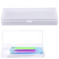 thumbnail image 1 of Horplkj Plastic Pencil Box, Clear Hinged Lid Storage Case with Snap Closure, Frosted Transparent Organizer for Pens and Office Home, 1 of 6