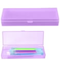 thumbnail image 1 of Horplkj Plastic Pencil Box, Clear Hinged Lid Storage Case with Snap Closure, Frosted Transparent Organizer for Pens and Office Home, 1 of 4