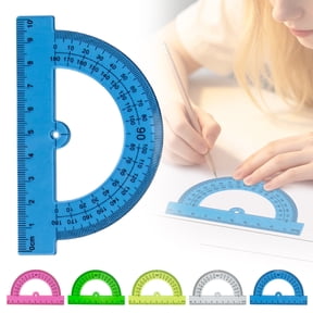 Horplkj Plastic Protractor, Geometry Protractor, 180 Degree Semicircular Angle Measurement Tool with Clear Scale for Drafting Math