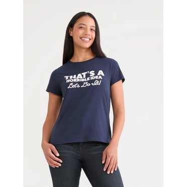 Horrible Idea Women's Graphic Tee with Short Sleeves, Sizes XXS-XXL