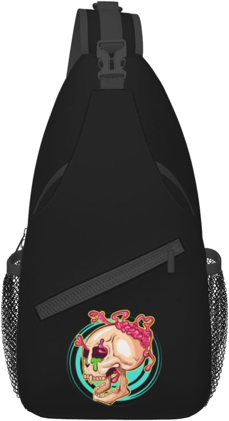 Horrible Skulls Crossbody bag Women's Slouchy Chest Backpack Men's
