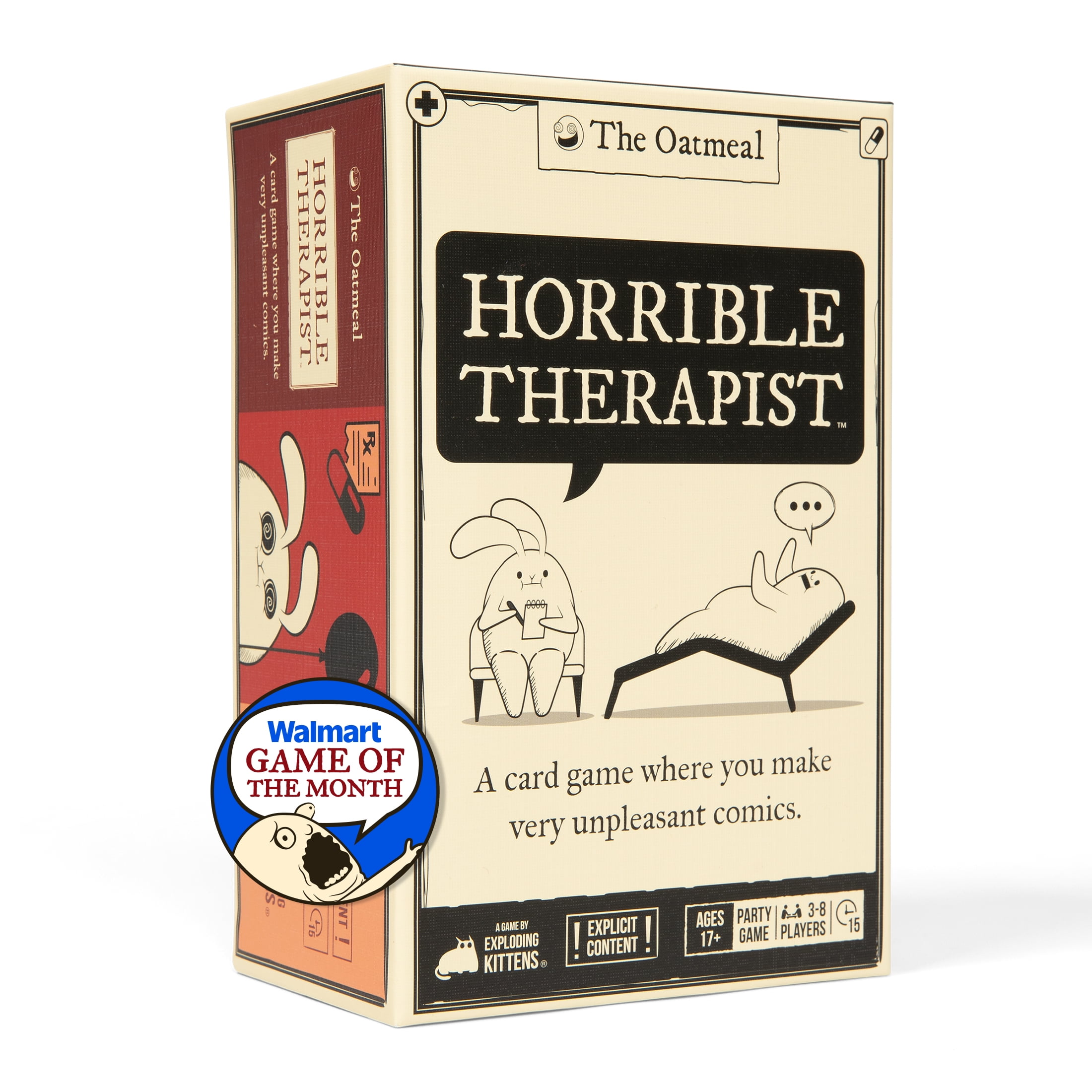 Exploding Kittens Horrible Therapist: 3-8 Players - Ages 17+ - 15 Minutes to Play - Comic Building Card Game - Ideal for Party, Family Game Night - Walmart.com