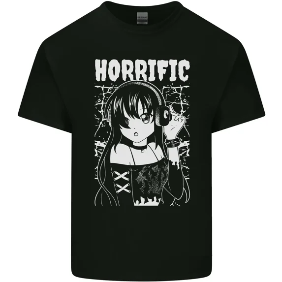 Horrific Japanese Anime Face for a Scary Manga Horror Fan Otaku Gift Unisex T-Shirt, up to size 5XL