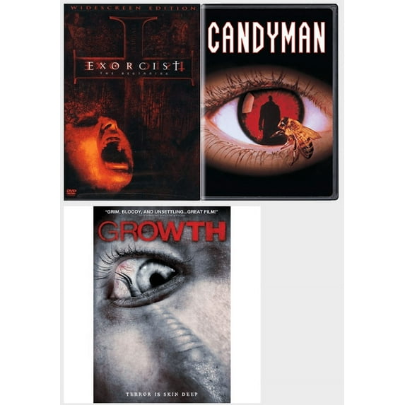 Horror 4 Pack DVD Bundle: Exorcist - The Beginning, Candyman, Growth, The Ring Two Movie Collection