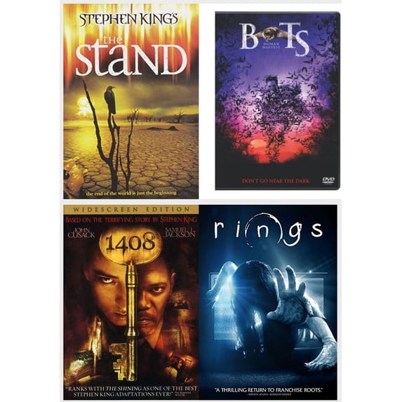 Horror 4 Pack DVD Bundle: Stephen King's The Stand, Bats: Human Harvest, 1408, Rings