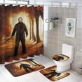 thumbnail image 1 of Horror 4-Piece Movie Shower Curtain Sets Bathroom Decor Sets with Rug Toilet Lid Cover,Non-Slip Rug and Non-Slip U Shape Mat and 12 Hooks, 1 of 8