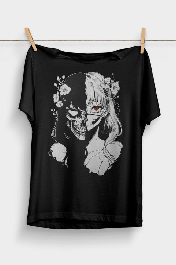 Horror Anime Gore Girl T-Shirt | Pastel Goth | 90s Anime Aesthetic | Alt Anime Clothes | Japanese Harajuku Fashion