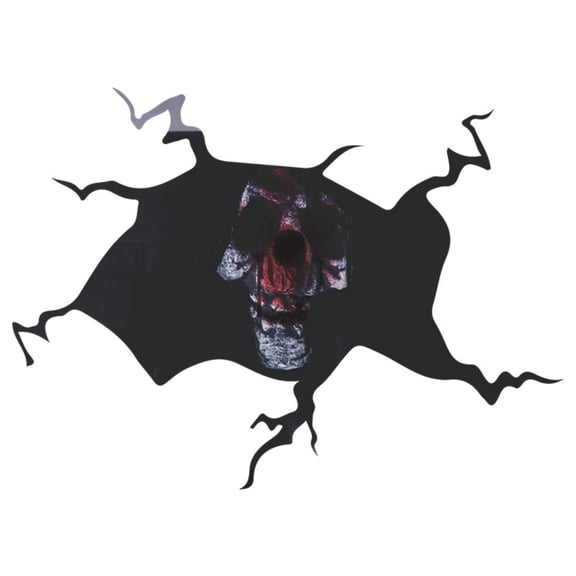 Horror Art Wall Decals,Halloween Flower Skull Wall Stickers, Removable Vinyl Peel and Stick for Halloween Party Toilets Door Living Room Bedroom Kitchen Decorations