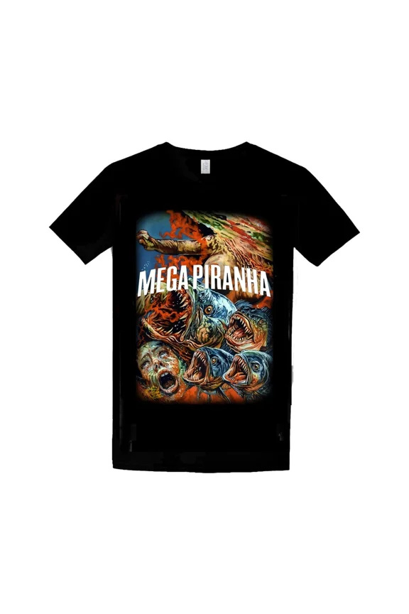 Horror B-Movie T-Shirt - Mega Piranha- Sizes S - 5XL - Gore / Terror