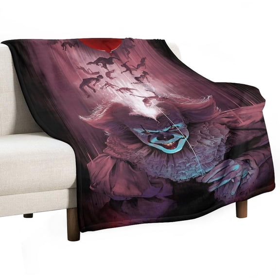Horror Blanket Movie Flannel Throw Blankets Soft Pile Cozy Plush Throw Blanket for All Seasons, 3D Printed Warm Blanket for Sofa Beds Home Decor