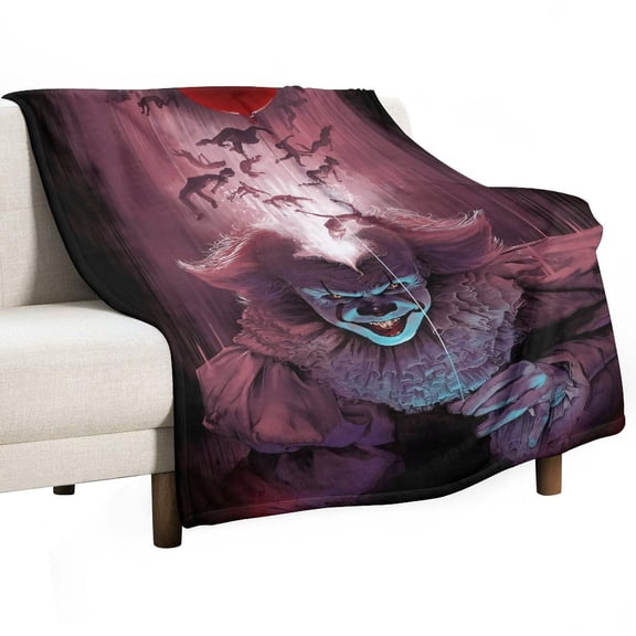 Horror Blanket Movie Flannel Throw Blankets Soft Pile Cozy Plush Throw Blanket for All Seasons, 3D Printed Warm Blanket for Sofa Beds Home Decor
