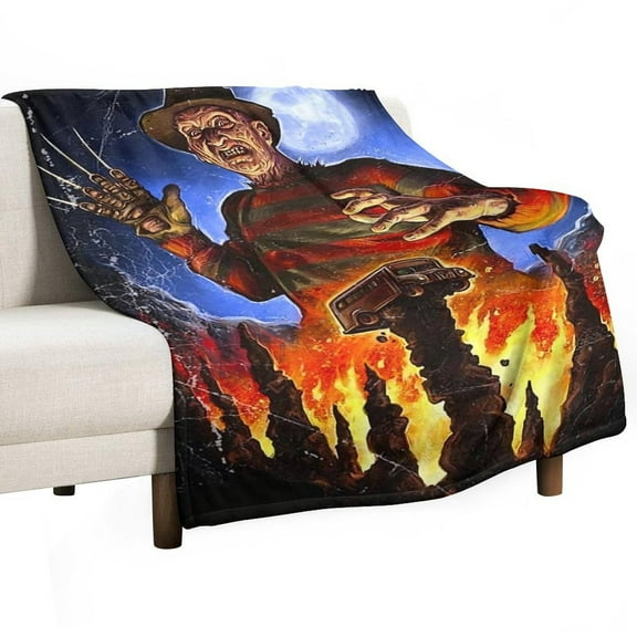 Horror Blanket Movie Flannel Throw Blankets Soft Pile Cozy Plush Throw Blanket for All Seasons, 3D Printed Warm Blanket for Sofa Beds Home Decor
